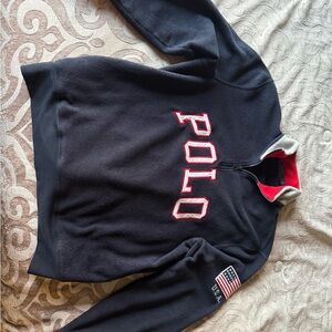 Ralph Lauren Polo Patriotic Navy Fleece with USA Flag